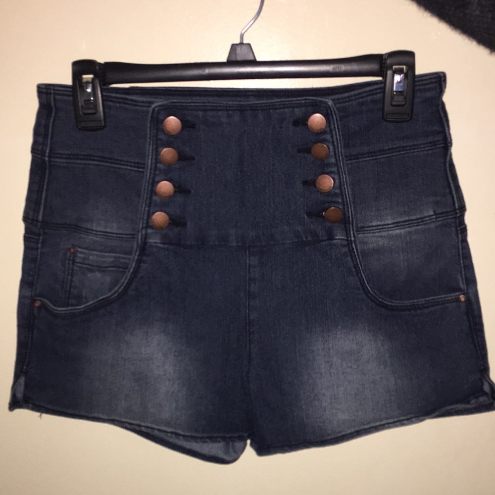 Blue high waisted shorts
